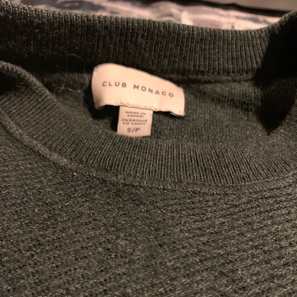 CLUB MONACO GREEN SWEATER sz Sm 100% Merino WOOL